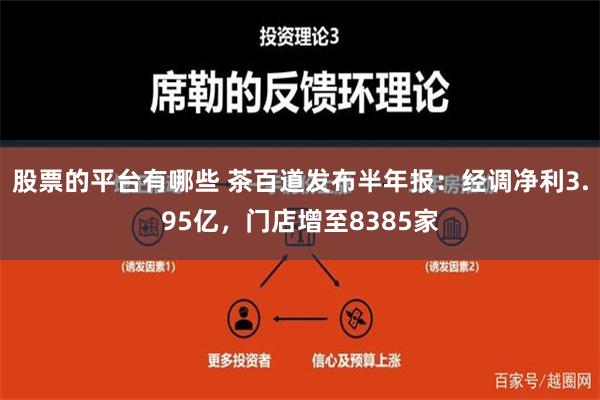 股票的平台有哪些 茶百道发布半年报：经调净利3.95亿，门店增至8385家