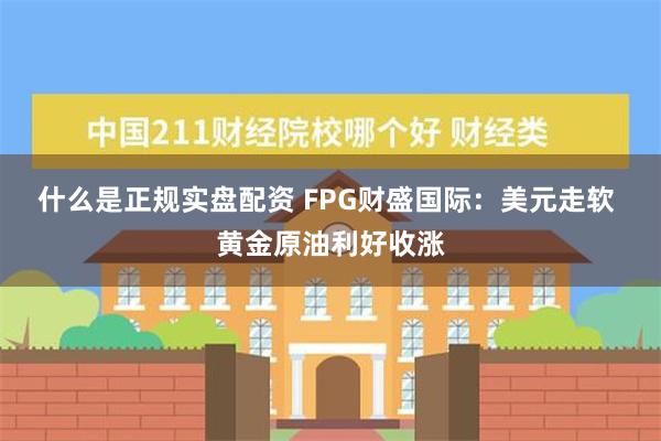 什么是正规实盘配资 FPG财盛国际：美元走软 黄金原油利好收涨