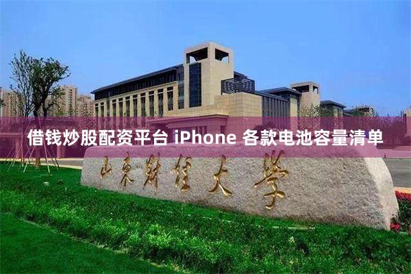 借钱炒股配资平台 iPhone 各款电池容量清单