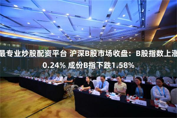 最专业炒股配资平台 沪深B股市场收盘：B股指数上涨0.24% 成份B指下跌1.58%